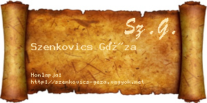 Szenkovics Géza névjegykártya
